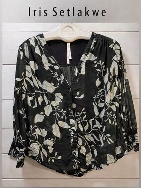 IRIS SETLAKWE – Black & White Floral Blouse 8